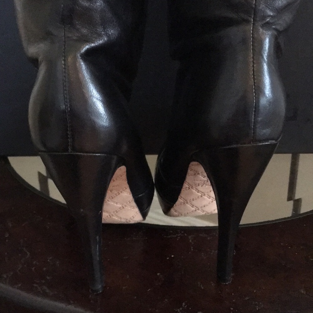 L.A.M.B. Black Leather Slouch Boots - Picture 4 of 7